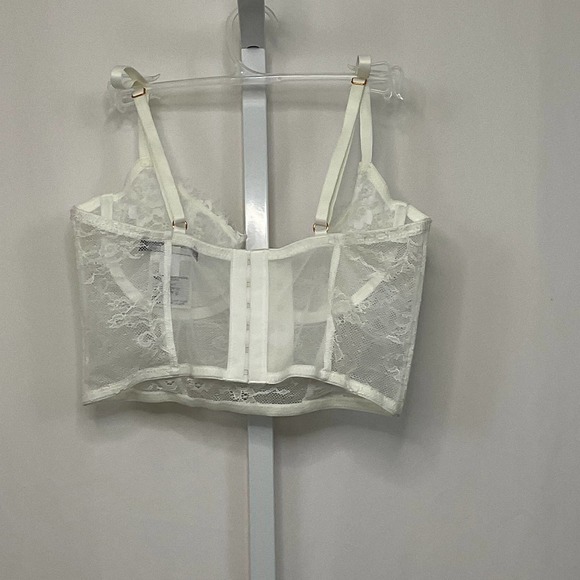 INC International Concepts White Lace Bra large underwear corsette - Picture 3 of 4